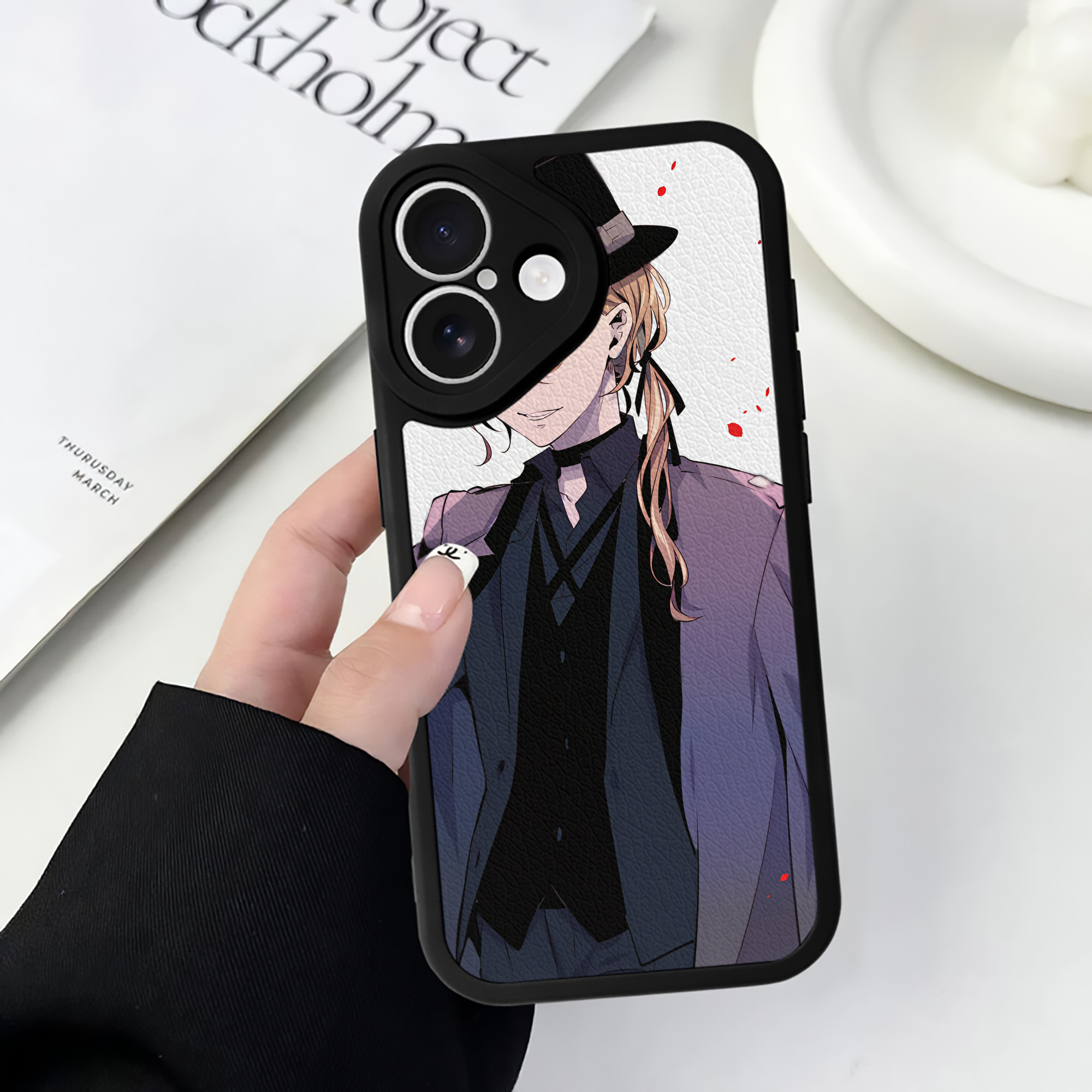 （画像用） 文豪ストレイドッグス Bungo Stray Dogs 【iPhone 16シリーズ対応】シリコンスマホケース（レザー調） 材質：シリコン